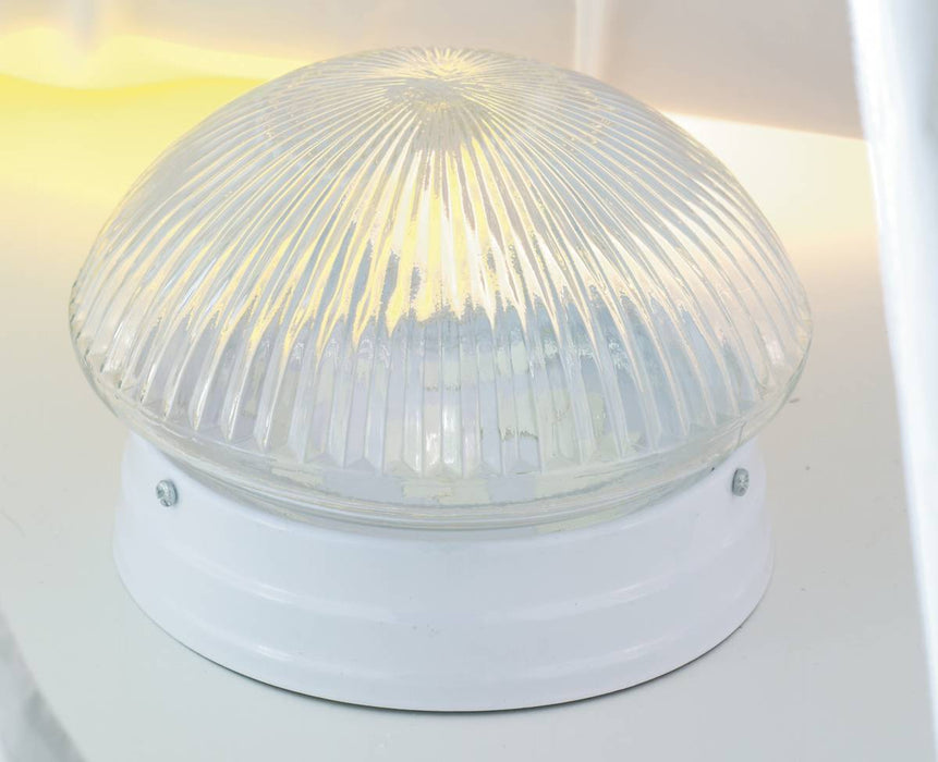 Flush Mount Nuvo SF76-253 2 Light - 10" Flush with Clear Ribbed Glass - White Finish Nuvo