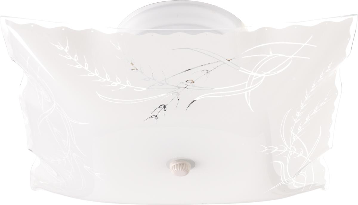 Flush Mount Nuvo SF76-270 2 Light - 12" Flush with Square Wheat & Ruffled Edge Glass- White Finish Nuvo