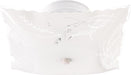 Flush Mount Nuvo SF76-270 2 Light - 12" Flush with Square Wheat & Ruffled Edge Glass- White Finish Nuvo