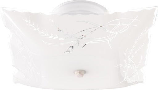 Flush Mount Nuvo SF76-270 2 Light - 12" Flush with Square Wheat & Ruffled Edge Glass- White Finish Nuvo