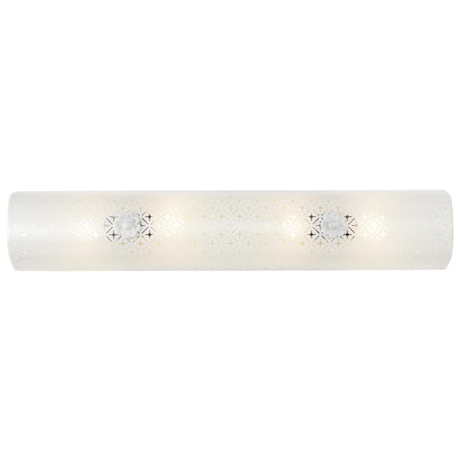 Vanity Nuvo SF76-277 4 Light - 24" Vanity with Diamond "U" Channel Glass - White Finish Nuvo