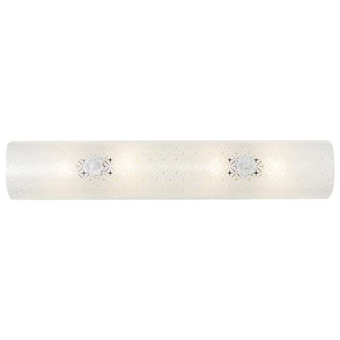 Vanity Nuvo SF76-277 4 Light - 24" Vanity with Diamond "U" Channel Glass - White Finish Nuvo