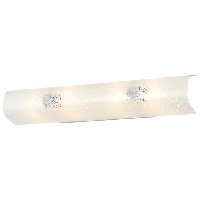 Vanity Nuvo SF76-277 4 Light - 24" Vanity with Diamond "U" Channel Glass - White Finish Nuvo