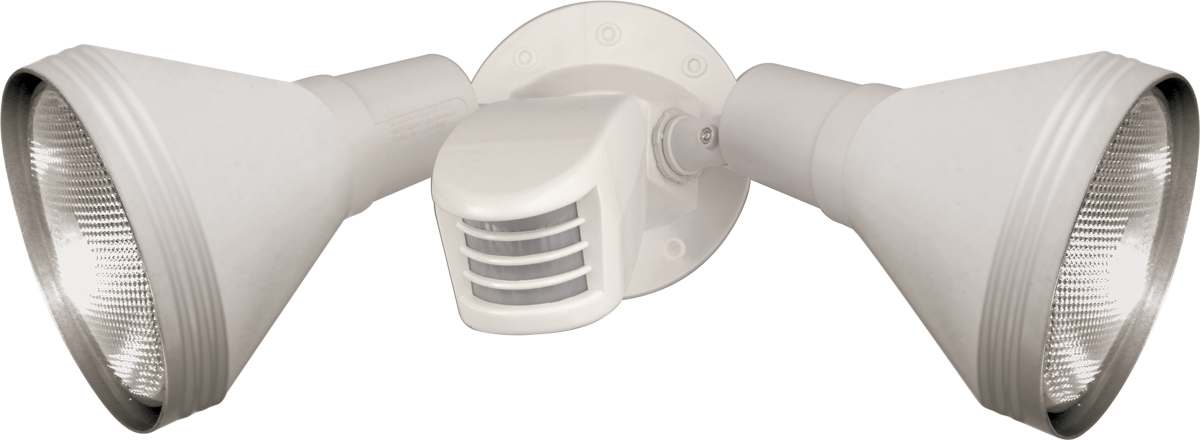 Flood Light Nuvo SF76-530 2 Light - 14" - Flood Light - Exterior - PAR38 with Adjustable Swivel & Motion Sensor - White Finish Nuvo
