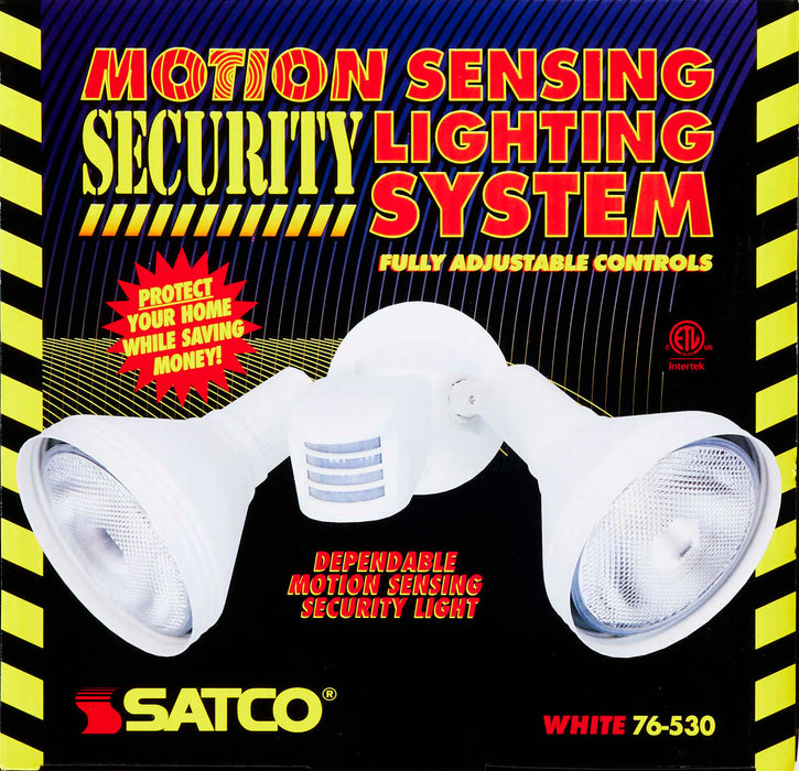 Flood Light Nuvo SF76-530 2 Light - 14" - Flood Light - Exterior - PAR38 with Adjustable Swivel & Motion Sensor - White Finish Nuvo