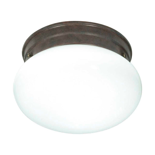 Flush Mount Nuvo SF76-600 1 Light - 8" - Flush Mount - Small White Mushroom - Old Bronze Finish Nuvo