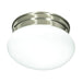 Flush Mount Nuvo SF76-601 1 Light - 8" - Flush Mount - Small White Mushroom - Brushed Nickel Finish Nuvo