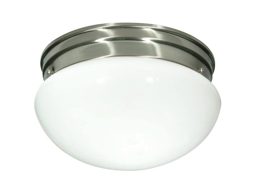 Flush Mount Nuvo SF76-603 2 Light - 10" - Flush Mount - Medium White Mushroom - Brushed Nickel Finish Nuvo