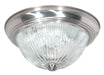 Flush Mount Nuvo SF76-609 2 Light - 11" - Flush Mount - Clear Ribbed Glass - Brushed Nickel Finish Nuvo