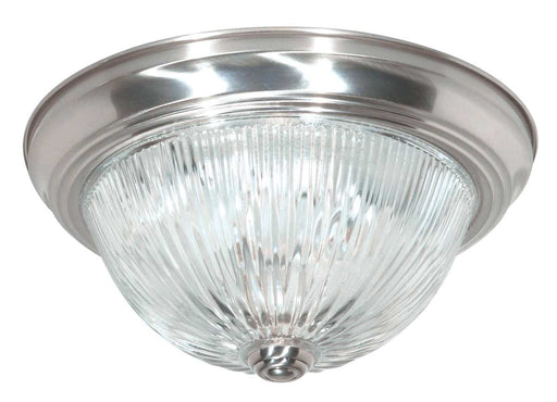 Flush Mount Nuvo SF76-609 2 Light - 11" - Flush Mount - Clear Ribbed Glass - Brushed Nickel Finish Nuvo