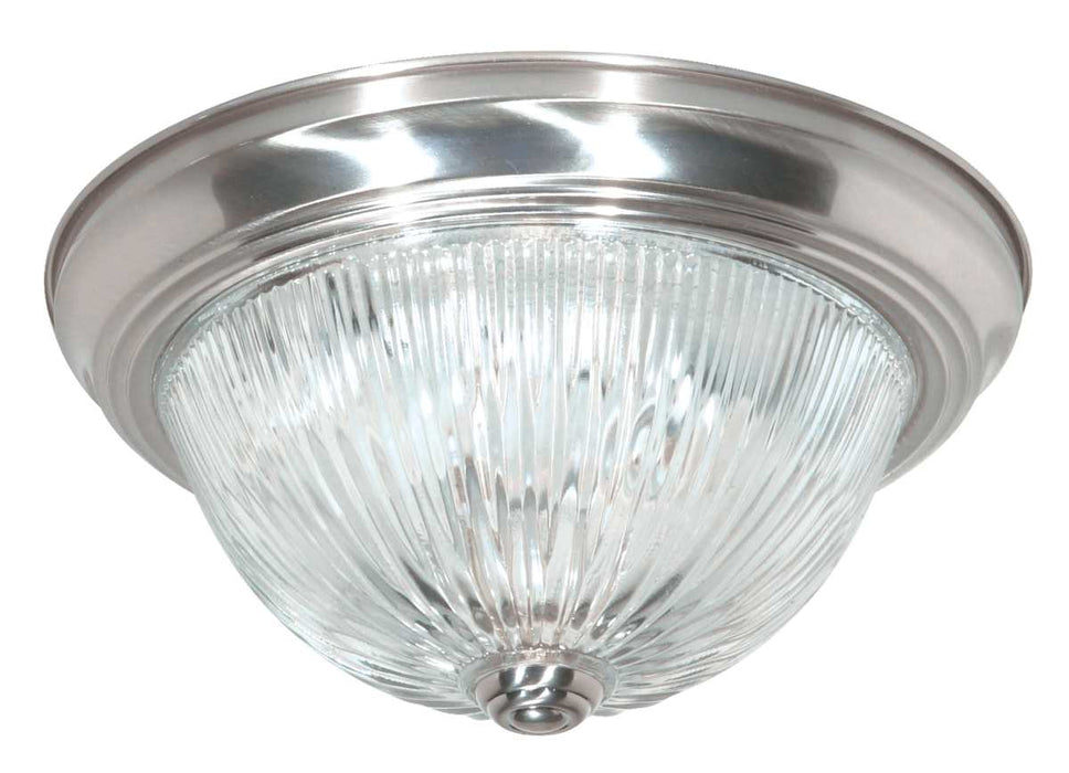 Flush Mount Nuvo SF76-609 2 Light - 11" - Flush Mount - Clear Ribbed Glass - Brushed Nickel Finish Nuvo