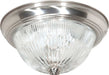Flush Mount Nuvo SF76-610 2 Light - 13" - Flush Mount - Clear Ribbed Glass - Brushed Nickel Finish Nuvo