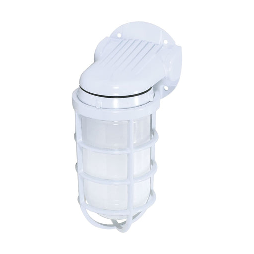 Vapor Proof Nuvo SF76-615 1 Light - 10" - Industrial Style - Wall Mount with Frosted Glass - White Finish Nuvo