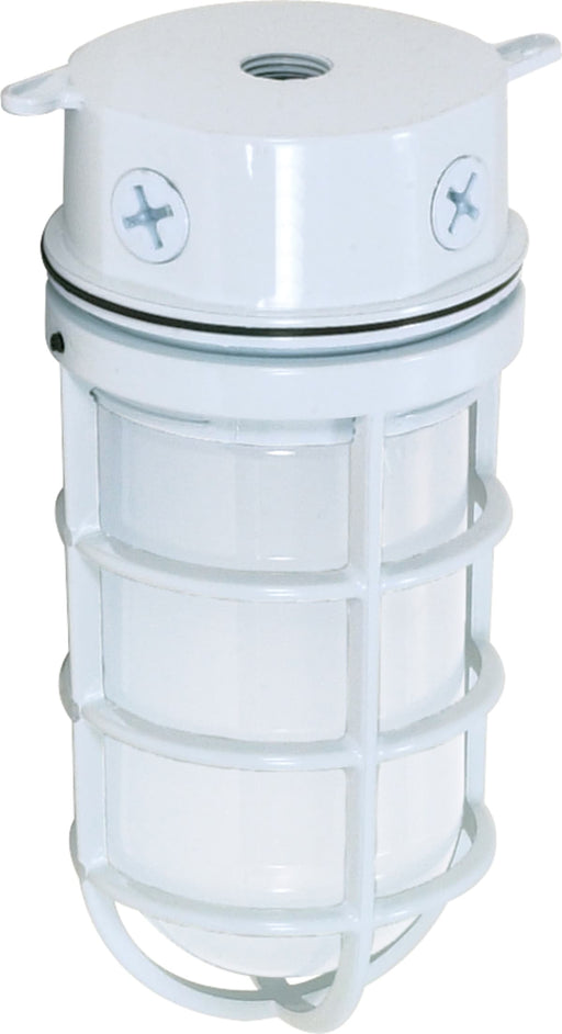 Vapor Proof Nuvo SF76-616 1 Light - 10" - Industrial Style - Surface Mount with Frosted Glass - White Finish Nuvo