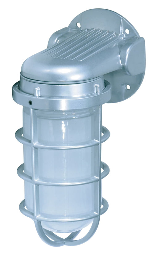 Vapor Proof Nuvo SF76-620 1 Light - 10" - Industrial Style - Wall Mount with Frosted Glass - Metallic Silver Finish Nuvo