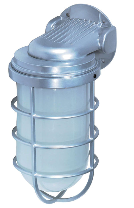 Vapor Proof Nuvo SF76-622 1 Light - 11" - Industrial Style - Wall Mount with Frosted Glass - Metallic Silver Finish Nuvo