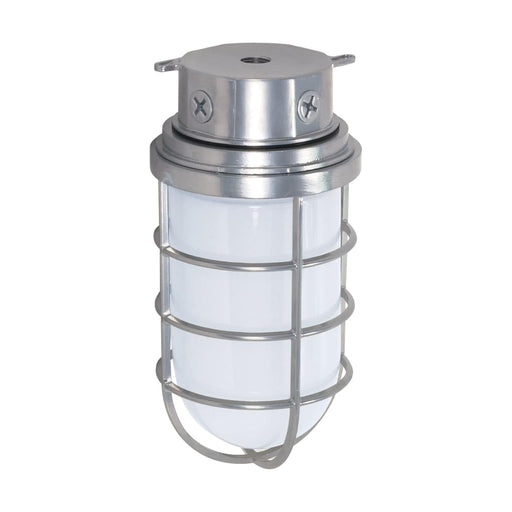 Vapor Proof Nuvo SF76-626 1 Light - 11" - Industrial Style - Surface Mount with Frosted Glass - Metallic Silver Finish Nuvo