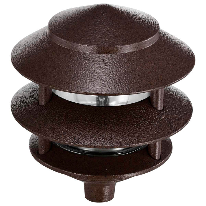 Post Lantern Nuvo SF76-632 Pagoda Garden Fixture - Small Hood - 1 light - 2 Louver - Old Bronze Finish Nuvo