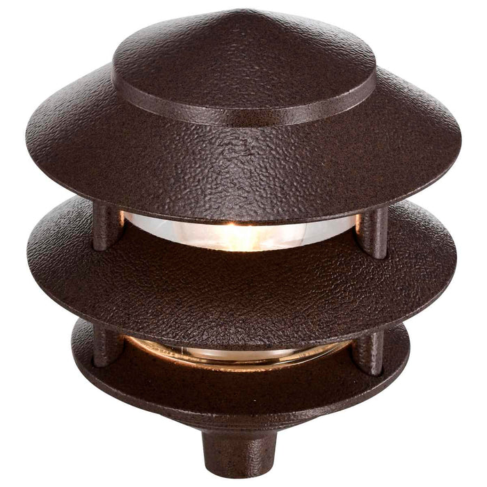 Post Lantern Nuvo SF76-632 Pagoda Garden Fixture - Small Hood - 1 light - 2 Louver - Old Bronze Finish Nuvo