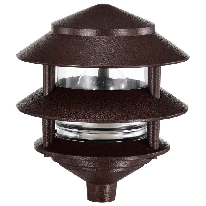 Post Lantern Nuvo SF76-632 Pagoda Garden Fixture - Small Hood - 1 light - 2 Louver - Old Bronze Finish Nuvo