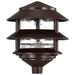 Post Lantern Nuvo SF76-632 Pagoda Garden Fixture - Small Hood - 1 light - 2 Louver - Old Bronze Finish Nuvo