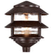Post Lantern Nuvo SF76-632 Pagoda Garden Fixture - Small Hood - 1 light - 2 Louver - Old Bronze Finish Nuvo