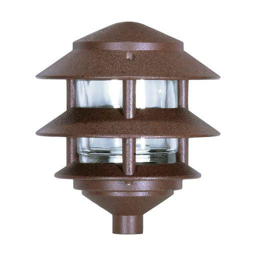 Post Lantern Nuvo SF76-632 Pagoda Garden Fixture - Small Hood - 1 light - 2 Louver - Old Bronze Finish Nuvo