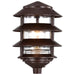 Post Lantern Nuvo SF76-633 Pagoda Garden Fixture - Small Hood - 1 light - 3 Louver - Old Bronze Finish Nuvo