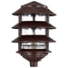 Post Lantern Nuvo SF76-633 Pagoda Garden Fixture - Small Hood - 1 light - 3 Louver - Old Bronze Finish Nuvo