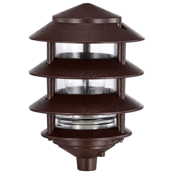 Post Lantern Nuvo SF76-633 Pagoda Garden Fixture - Small Hood - 1 light - 3 Louver - Old Bronze Finish Nuvo