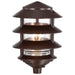 Post Lantern Nuvo SF76-633 Pagoda Garden Fixture - Small Hood - 1 light - 3 Louver - Old Bronze Finish Nuvo