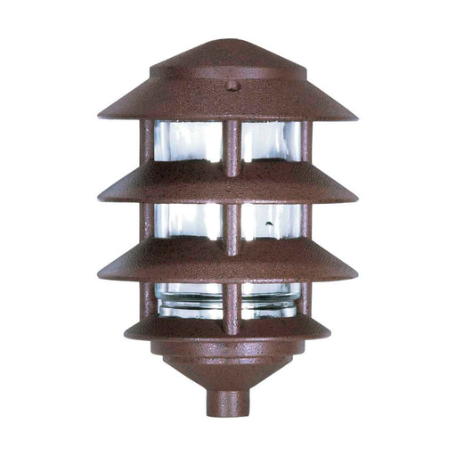 Post Lantern Nuvo SF76-633 Pagoda Garden Fixture - Small Hood - 1 light - 3 Louver - Old Bronze Finish Nuvo
