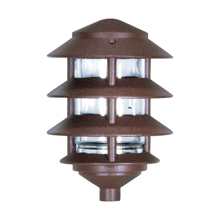 Post Lantern Nuvo SF76-633 Pagoda Garden Fixture - Small Hood - 1 light - 3 Louver - Old Bronze Finish Nuvo