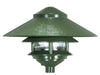 Post Lantern Nuvo SF76-634 Pagoda Garden Fixture - Large 10" Hood - 1 light - 2 Louver - Green Finish Nuvo