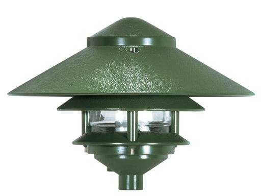 Post Lantern Nuvo SF76-634 Pagoda Garden Fixture - Large 10" Hood - 1 light - 2 Louver - Green Finish Nuvo