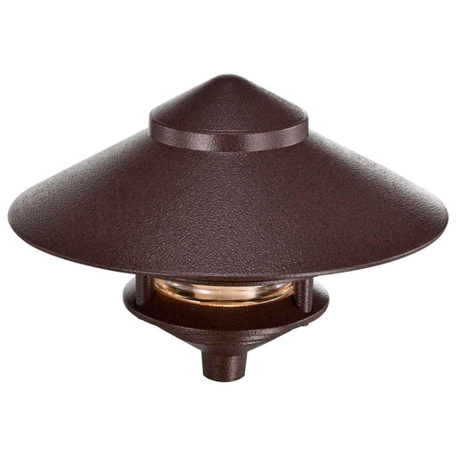 Post Lantern Nuvo SF76-635 Pagoda Garden Fixture - Large 10" Hood - 1 light - 2 Louver - Old Bronze Finish Nuvo