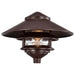 Post Lantern Nuvo SF76-635 Pagoda Garden Fixture - Large 10" Hood - 1 light - 2 Louver - Old Bronze Finish Nuvo