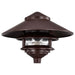 Post Lantern Nuvo SF76-635 Pagoda Garden Fixture - Large 10" Hood - 1 light - 2 Louver - Old Bronze Finish Nuvo