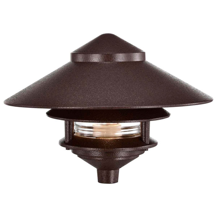 Post Lantern Nuvo SF76-635 Pagoda Garden Fixture - Large 10" Hood - 1 light - 2 Louver - Old Bronze Finish Nuvo