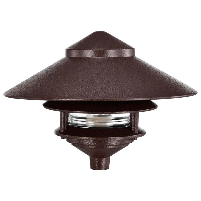 Post Lantern Nuvo SF76-635 Pagoda Garden Fixture - Large 10" Hood - 1 light - 2 Louver - Old Bronze Finish Nuvo