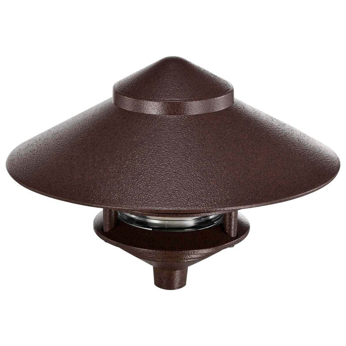 Post Lantern Nuvo SF76-635 Pagoda Garden Fixture - Large 10" Hood - 1 light - 2 Louver - Old Bronze Finish Nuvo