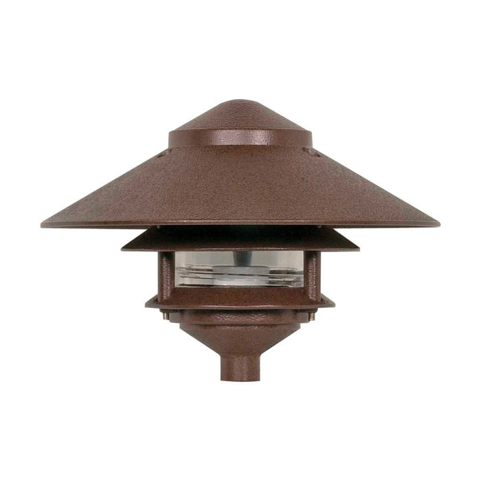 Post Lantern Nuvo SF76-635 Pagoda Garden Fixture - Large 10" Hood - 1 light - 2 Louver - Old Bronze Finish Nuvo
