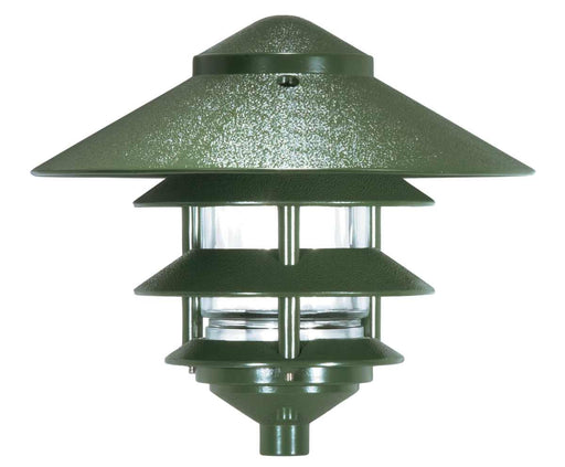Post Lantern Nuvo SF76-636 Pagoda Garden Fixture - Large 10" Hood - 1 light - 3 Louver - Green Finish Nuvo