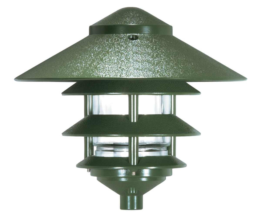 Post Lantern Nuvo SF76-636 Pagoda Garden Fixture - Large 10" Hood - 1 light - 3 Louver - Green Finish Nuvo