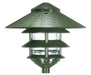 Post Lantern Nuvo SF76-636 Pagoda Garden Fixture - Large 10" Hood - 1 light - 3 Louver - Green Finish Nuvo