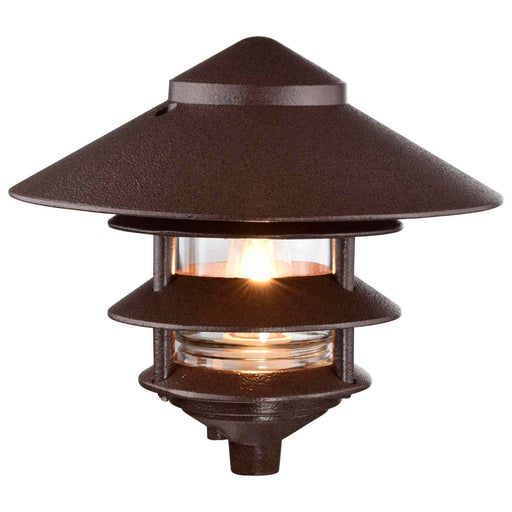 Post Lantern Nuvo SF76-637 Pagoda Garden Fixture - Large 10" Hood - 1 light - 3 Louver - Old Bronze Finish Nuvo