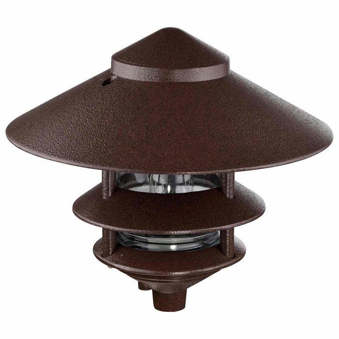 Post Lantern Nuvo SF76-637 Pagoda Garden Fixture - Large 10" Hood - 1 light - 3 Louver - Old Bronze Finish Nuvo