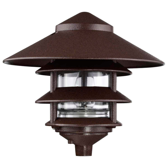 Post Lantern Nuvo SF76-637 Pagoda Garden Fixture - Large 10" Hood - 1 light - 3 Louver - Old Bronze Finish Nuvo