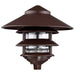 Post Lantern Nuvo SF76-637 Pagoda Garden Fixture - Large 10" Hood - 1 light - 3 Louver - Old Bronze Finish Nuvo