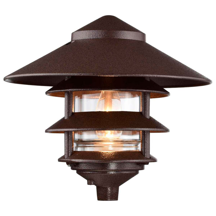 Post Lantern Nuvo SF76-637 Pagoda Garden Fixture - Large 10" Hood - 1 light - 3 Louver - Old Bronze Finish Nuvo